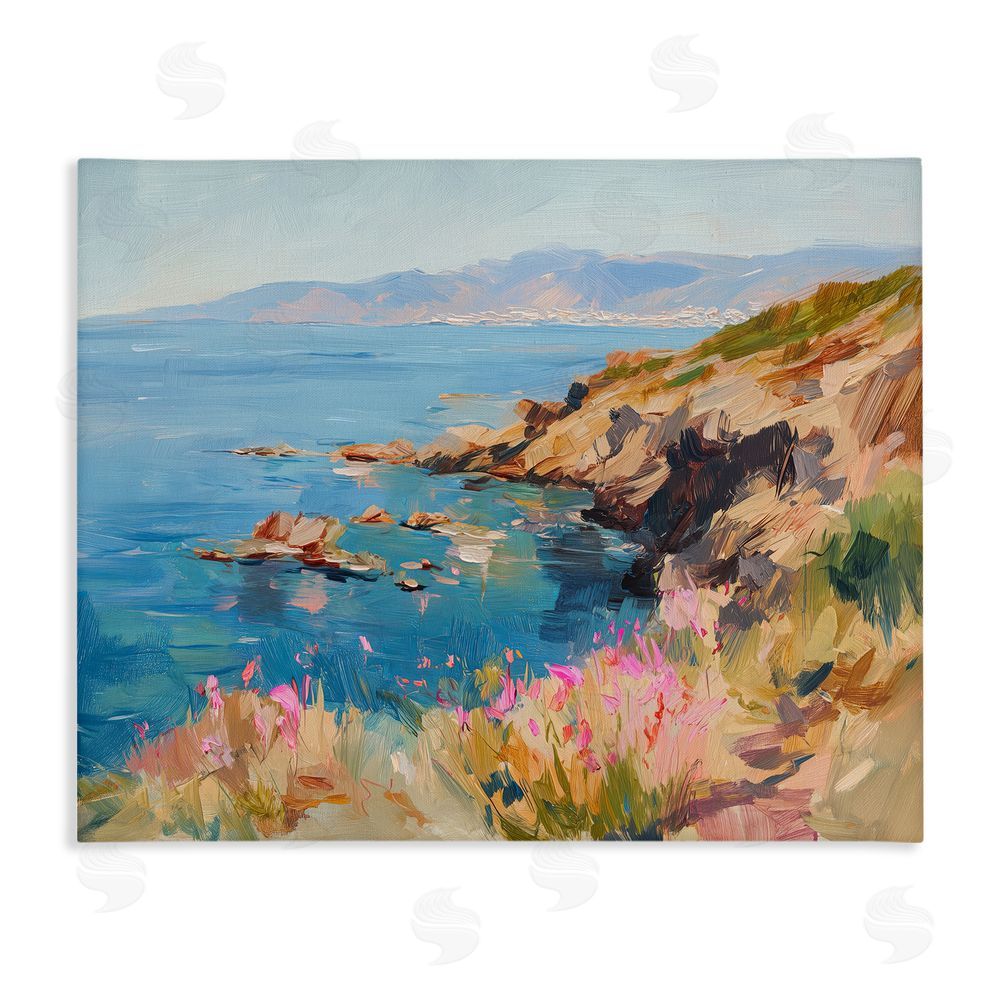 Svetlana Aleynikova Where Mountains Meet Sea Stretched Canvas Wall Art Print