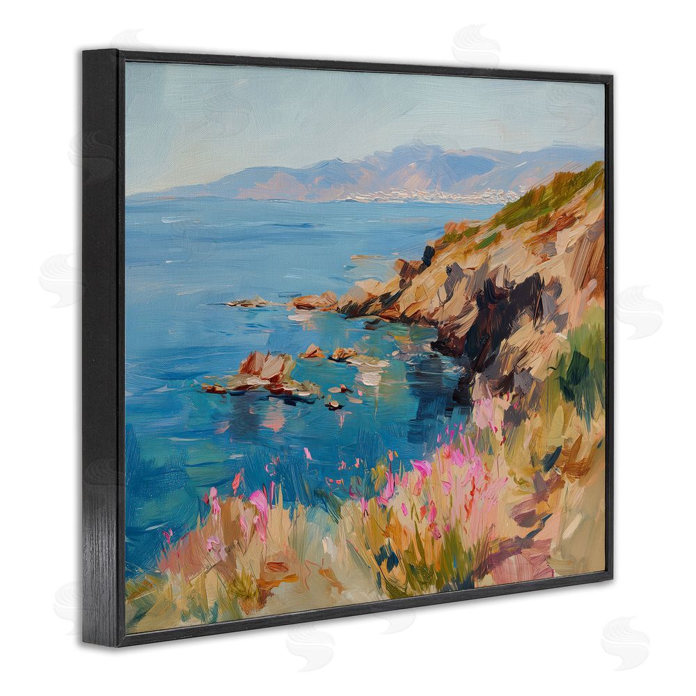 Svetlana Aleynikova Where Mountains Meet Sea Black Framed Giclee Wall Art Print