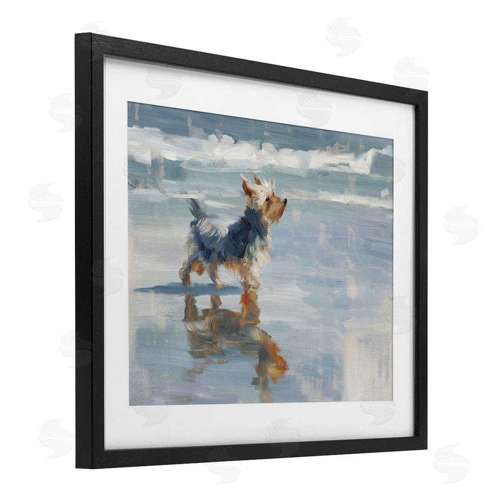 Svetlana Aleynikova Yorkie's Quiet Moment Black Framed Print Under Glass Wall Art
