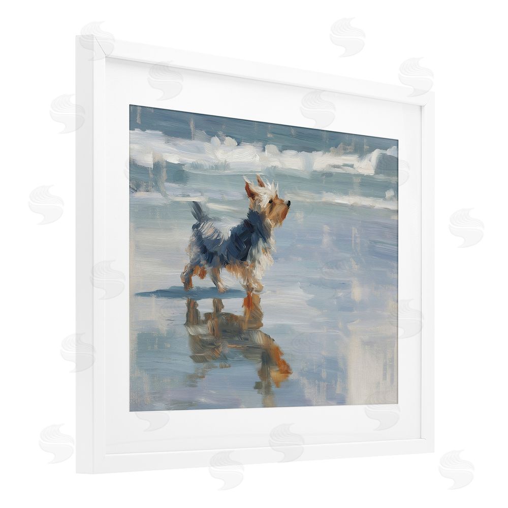 Svetlana Aleynikova Yorkie's Quiet Moment White Framed Print Under Glass Wall Art