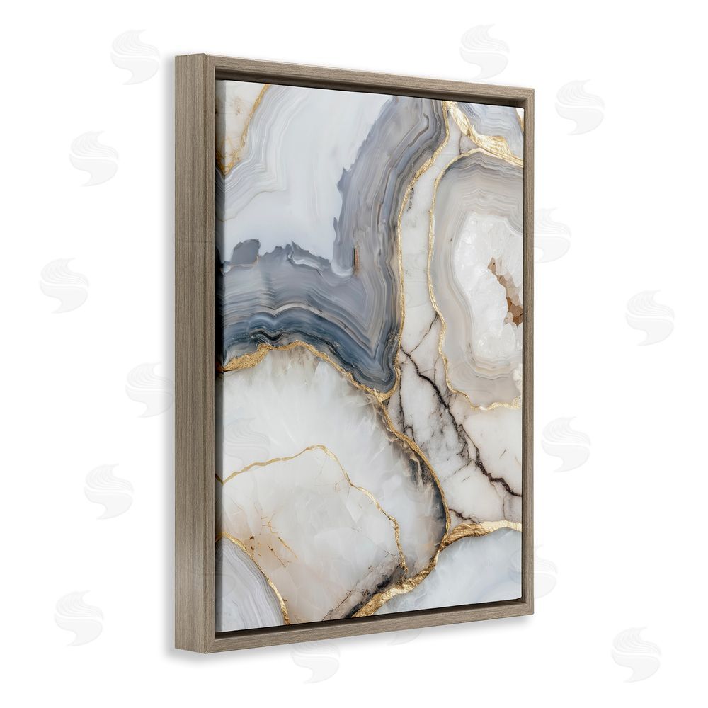 Svetlana Aleynikova Crystal Geode with Gold Brown Floating Frame Canvas Wall Art Print