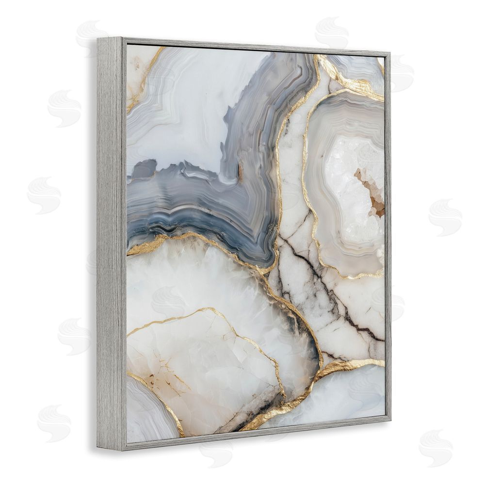 Svetlana Aleynikova Crystal Geode with Gold Gray Framed Giclee Wall Art Print