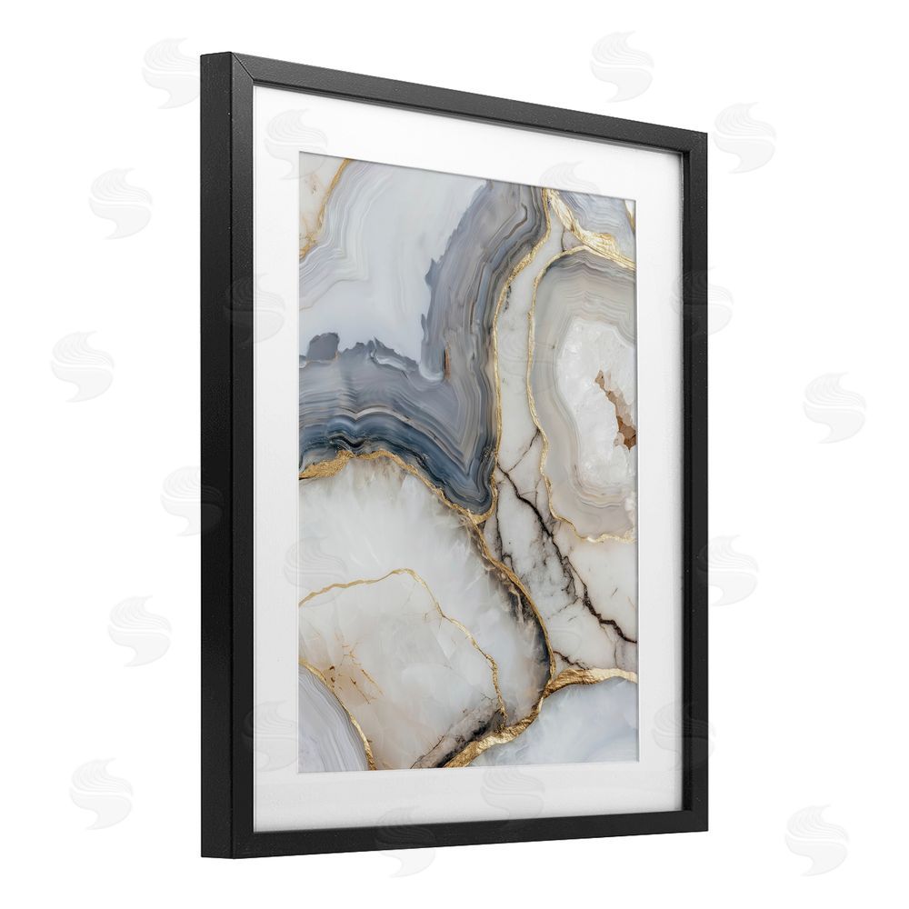 Svetlana Aleynikova Crystal Geode with Gold Black Framed Print Under Glass Wall Art