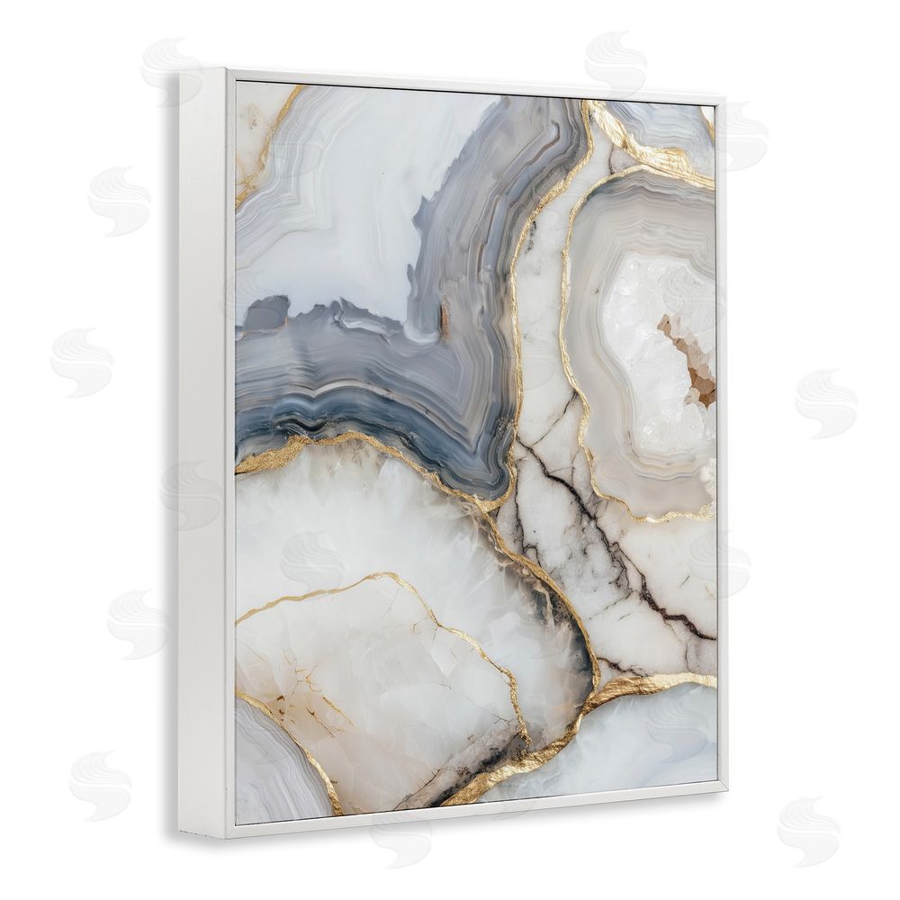 Svetlana Aleynikova Crystal Geode with Gold White Framed Giclee Wall Art Print