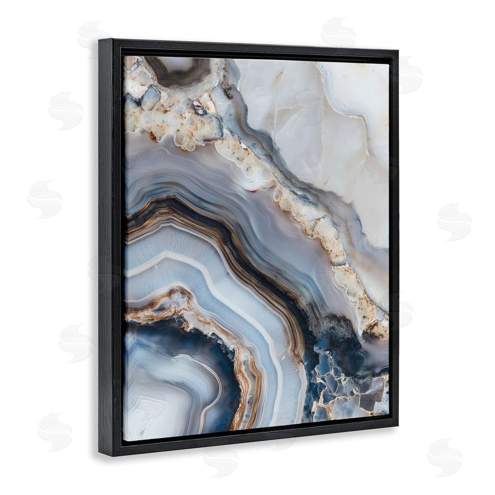 Svetlana Aleynikova Geode Gemstone Layers Black Floating Frame Canvas Wall Art Print