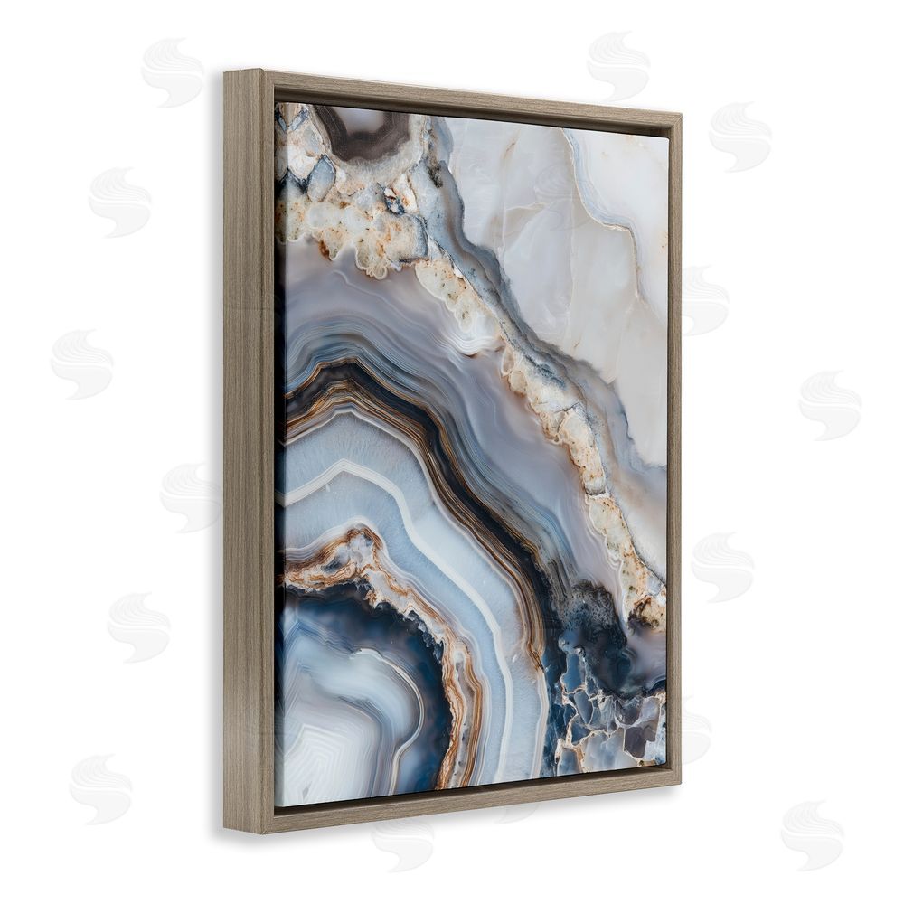 Svetlana Aleynikova Geode Gemstone Layers Brown Floating Frame Canvas Wall Art Print