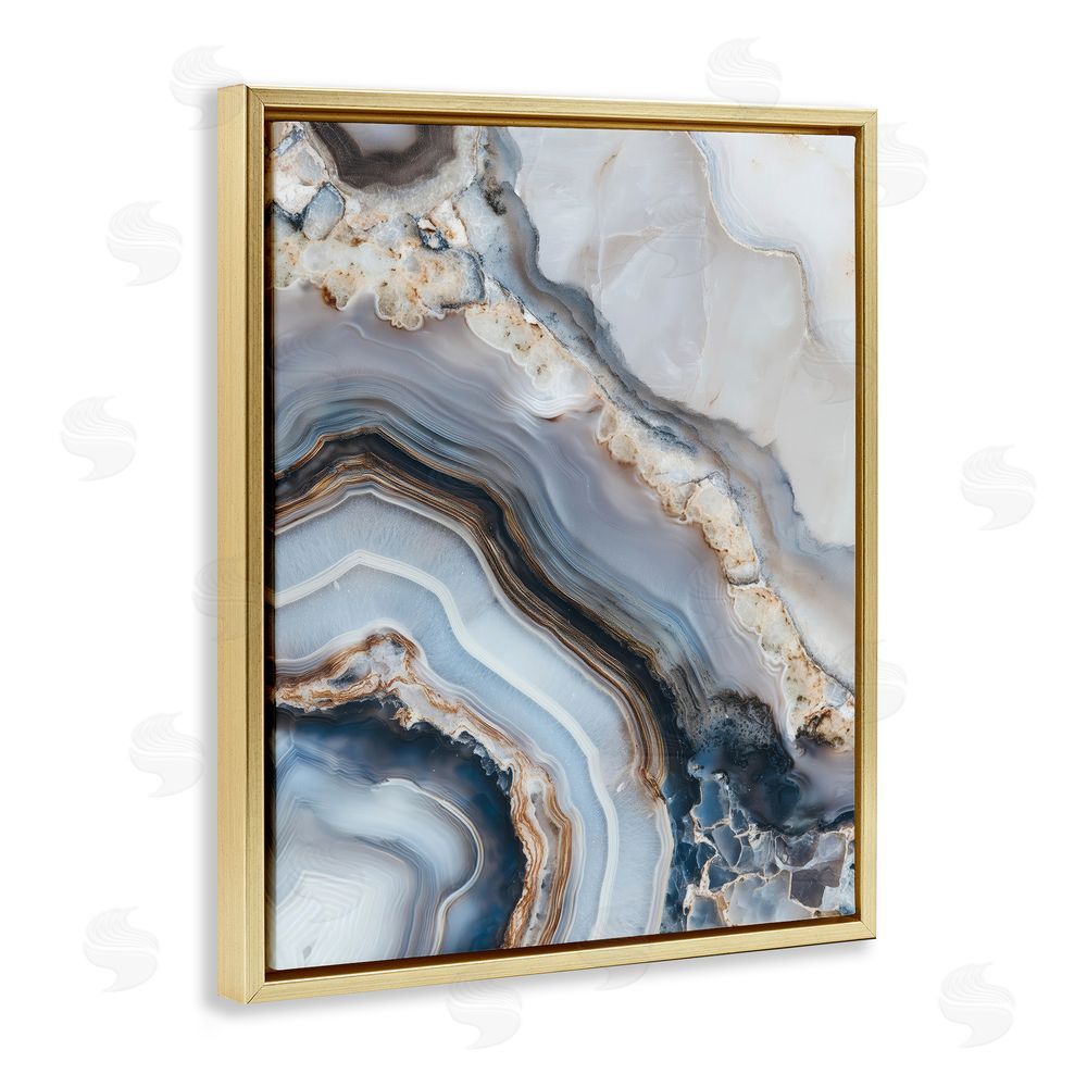 Svetlana Aleynikova Geode Gemstone Layers Gold Floating Frame Canvas Wall Art Print