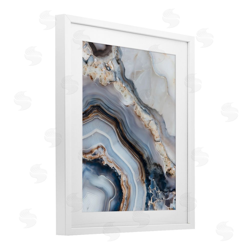 Svetlana Aleynikova Geode Gemstone Layers White Framed Print Under Glass Wall Art