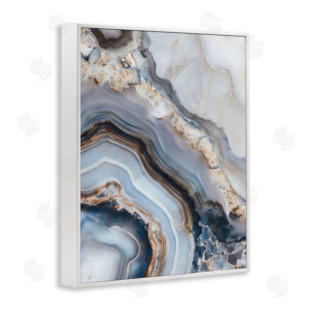 Svetlana Aleynikova Geode Gemstone Layers White Framed Giclee Wall Art Print