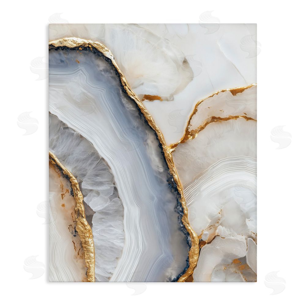 Svetlana Aleynikova Golden Marble Flow Stretched Canvas Wall Art Print