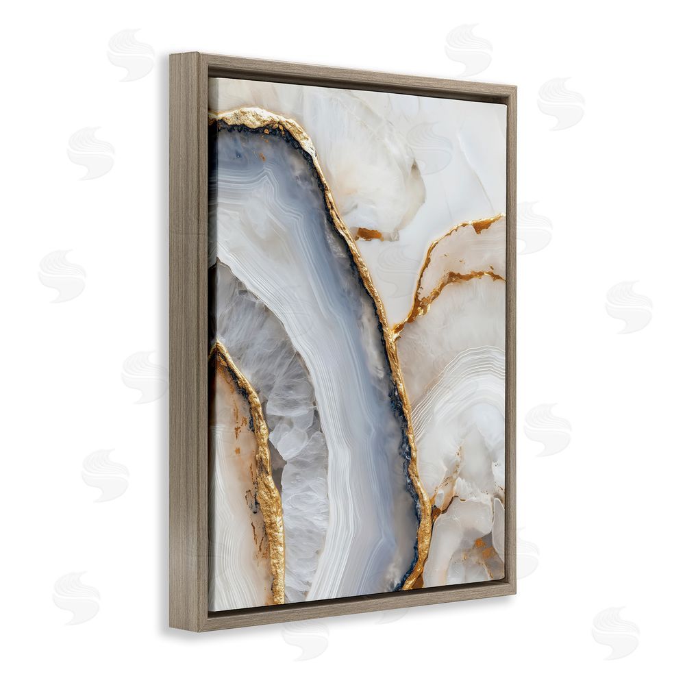 Svetlana Aleynikova Golden Marble Flow Brown Floating Frame Canvas Wall Art Print