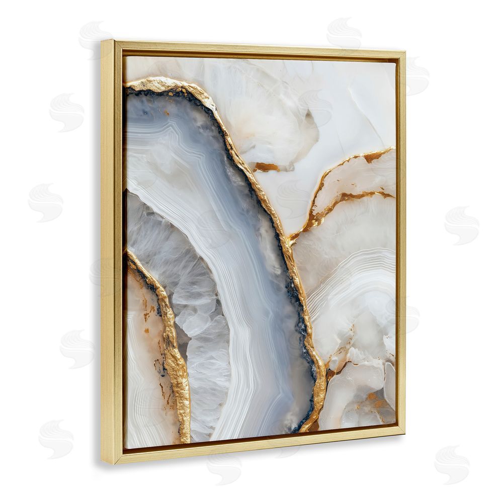 Svetlana Aleynikova Golden Marble Flow Gold Floating Frame Canvas Wall Art Print