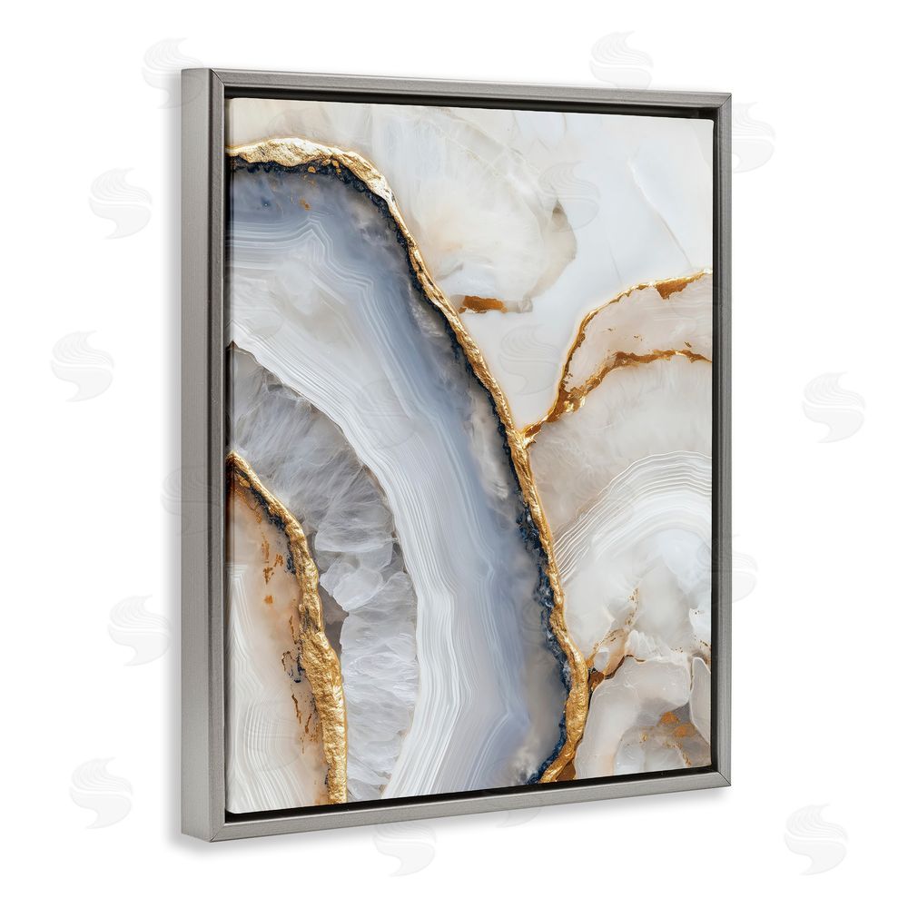 Svetlana Aleynikova Golden Marble Flow Gray Floating Frame Canvas Wall Art Print