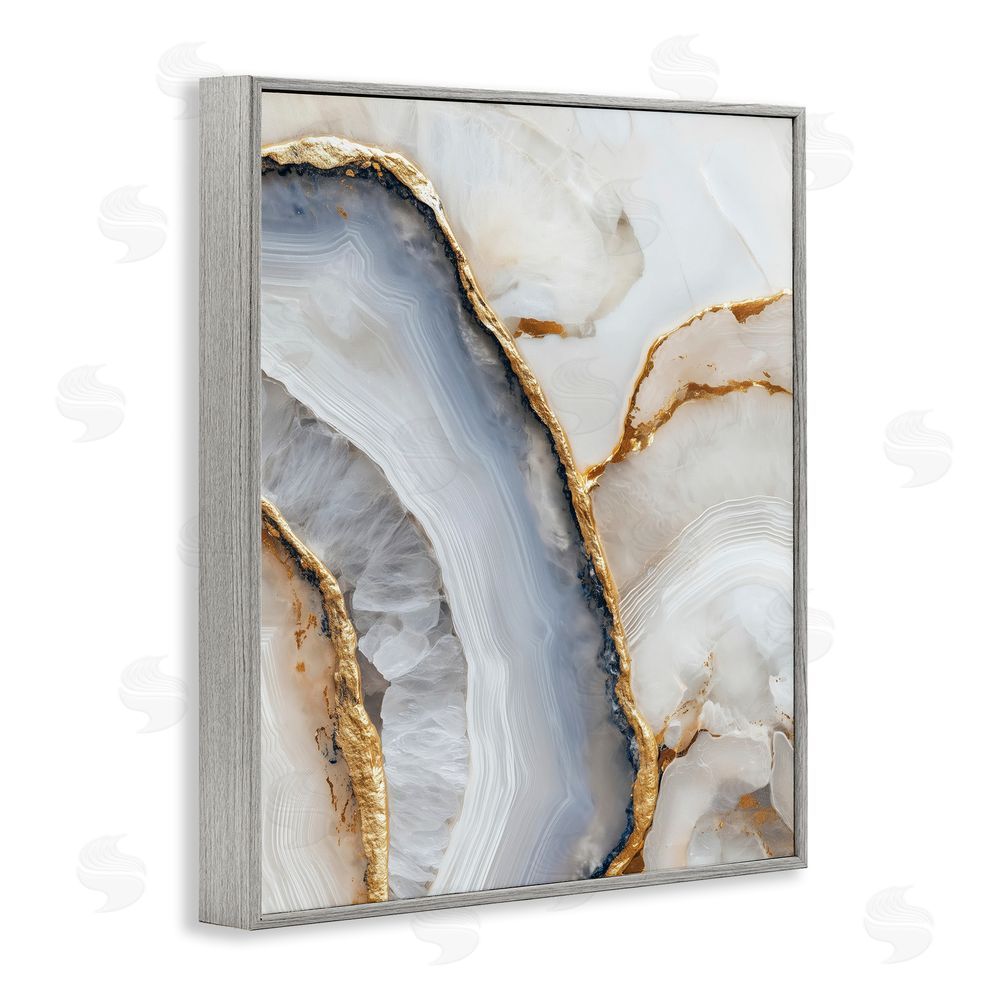 Svetlana Aleynikova Golden Marble Flow Gray Framed Giclee Wall Art Print