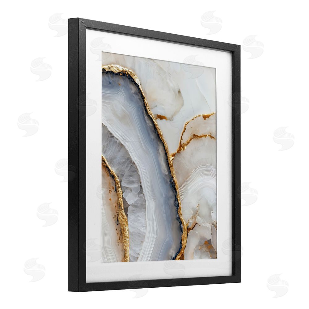 Svetlana Aleynikova Golden Marble Flow Black Framed Print Under Glass Wall Art