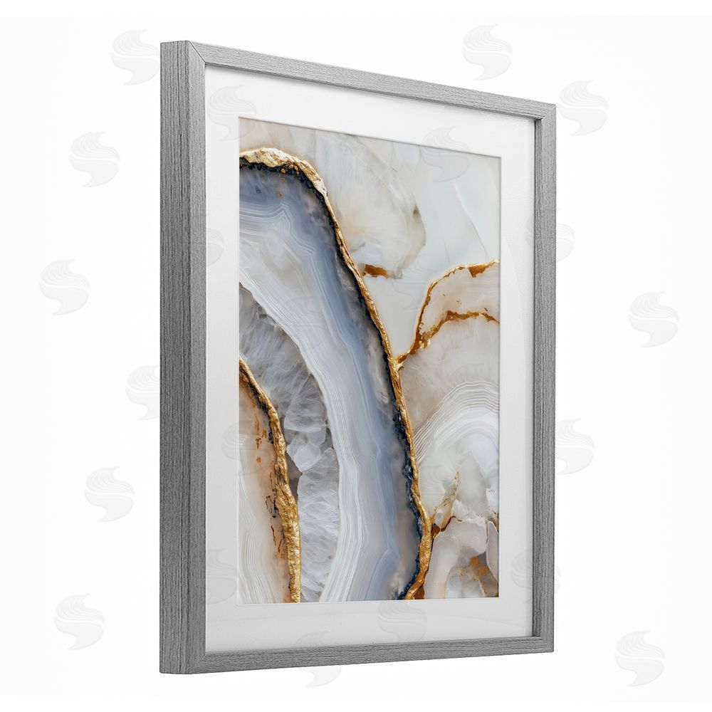 Svetlana Aleynikova Golden Marble Flow Gray Framed Print Under Glass Wall Art