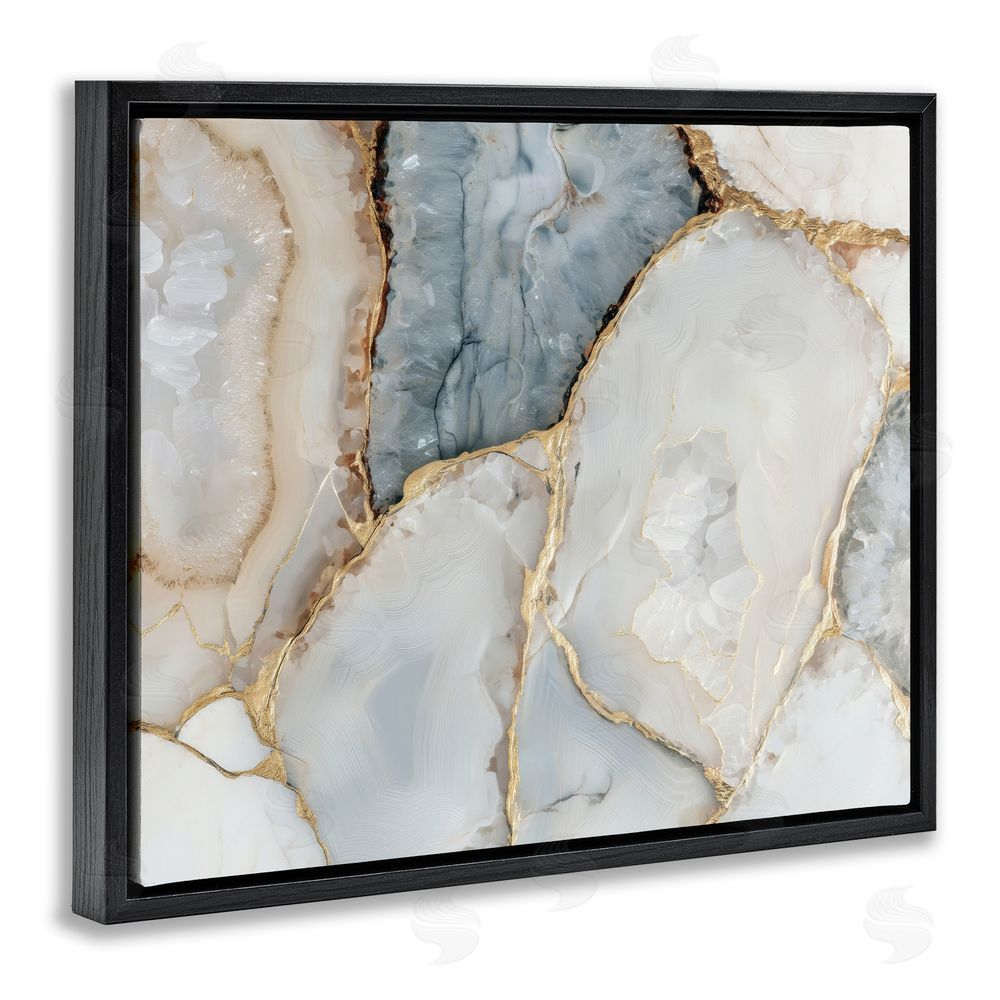 Svetlana Aleynikova Golden Vein Quartz Black Floating Frame Canvas Wall Art Print