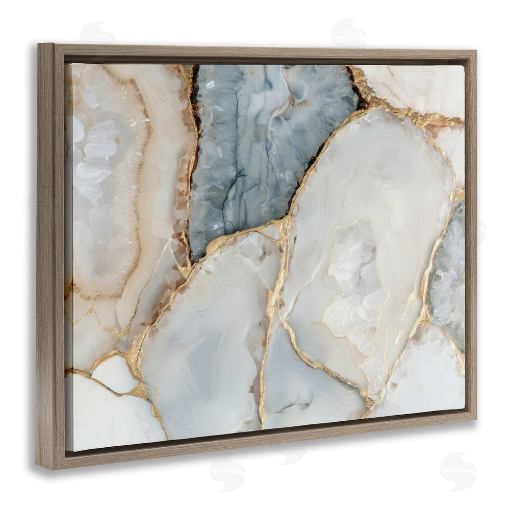 Svetlana Aleynikova Golden Vein Quartz Brown Floating Frame Canvas Wall Art Print