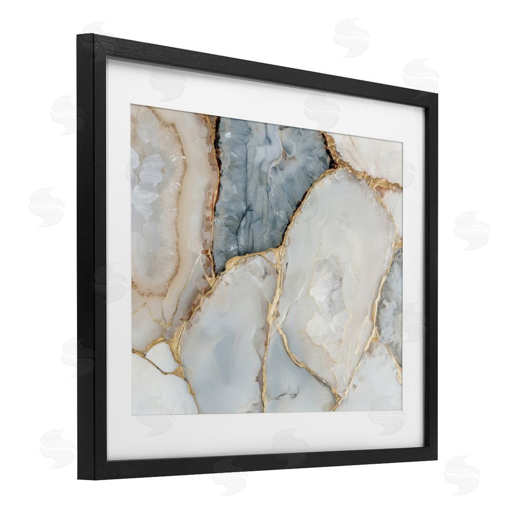 Svetlana Aleynikova Golden Vein Quartz Black Framed Print Under Glass Wall Art