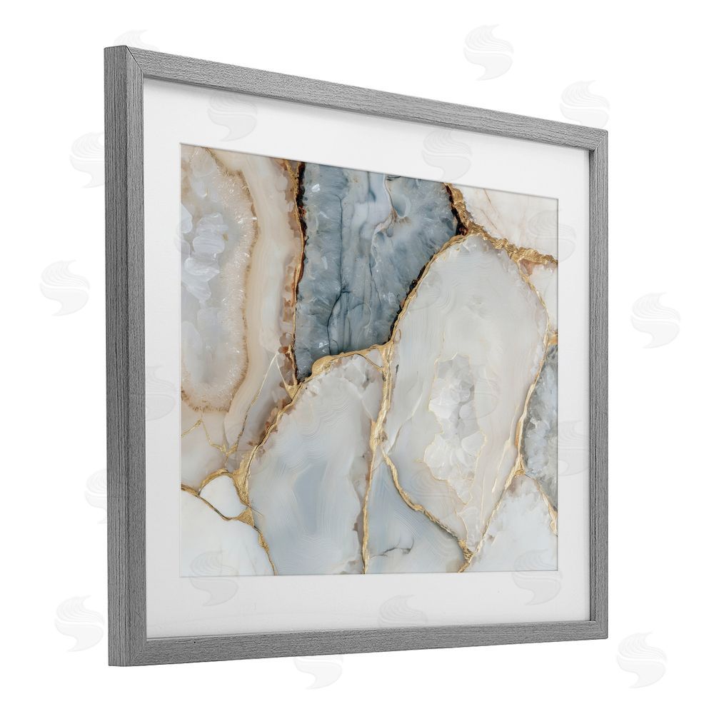 Svetlana Aleynikova Golden Vein Quartz Gray Framed Print Under Glass Wall Art