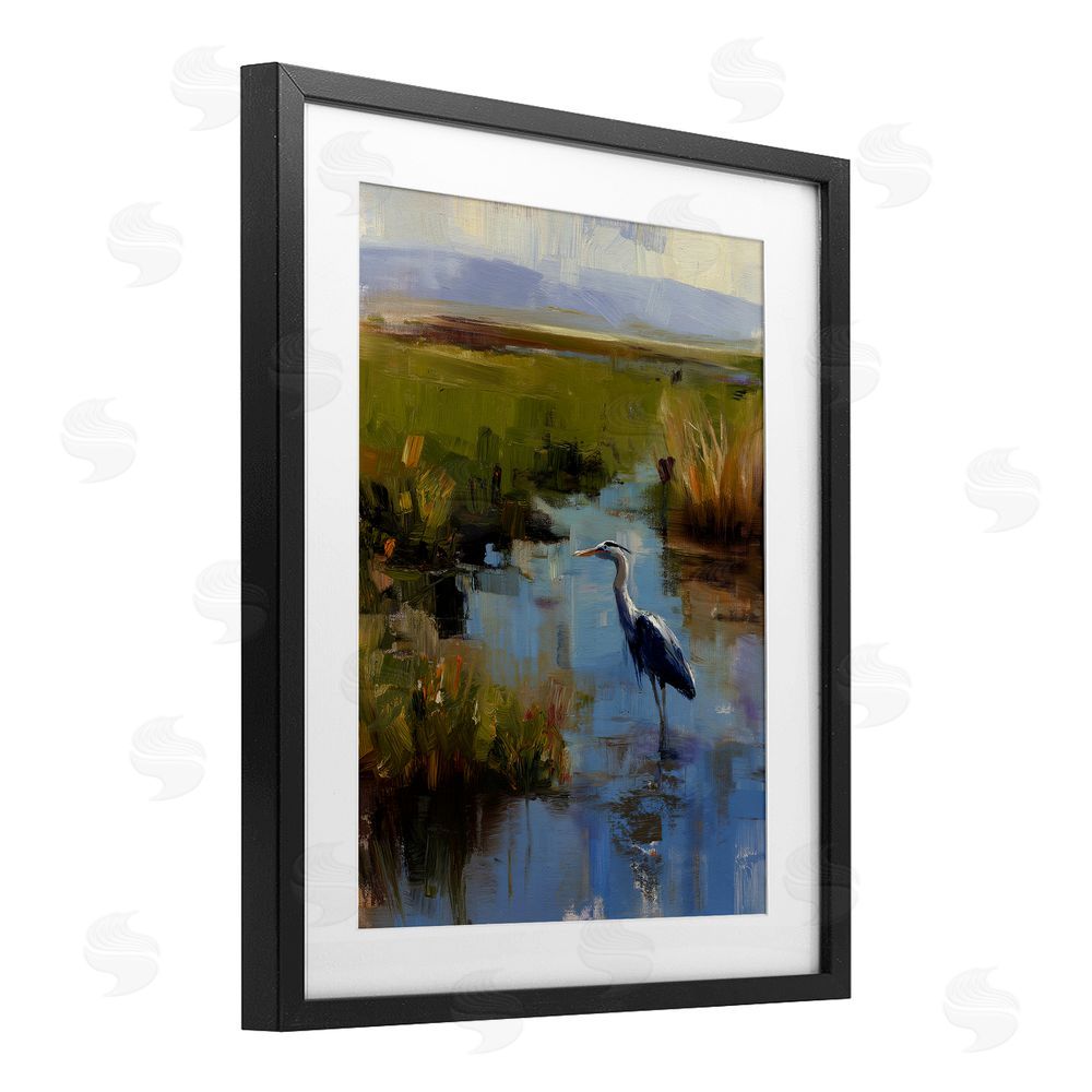 Svetlana Aleynikova Bird Among The Reeds Black Framed Print Under Glass Wall Art