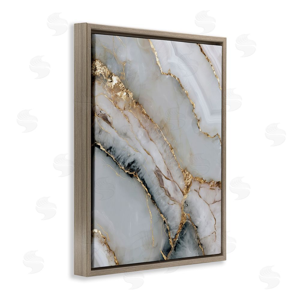 Svetlana Aleynikova Glinting Abyss Geode Brown Floating Frame Canvas Wall Art Print