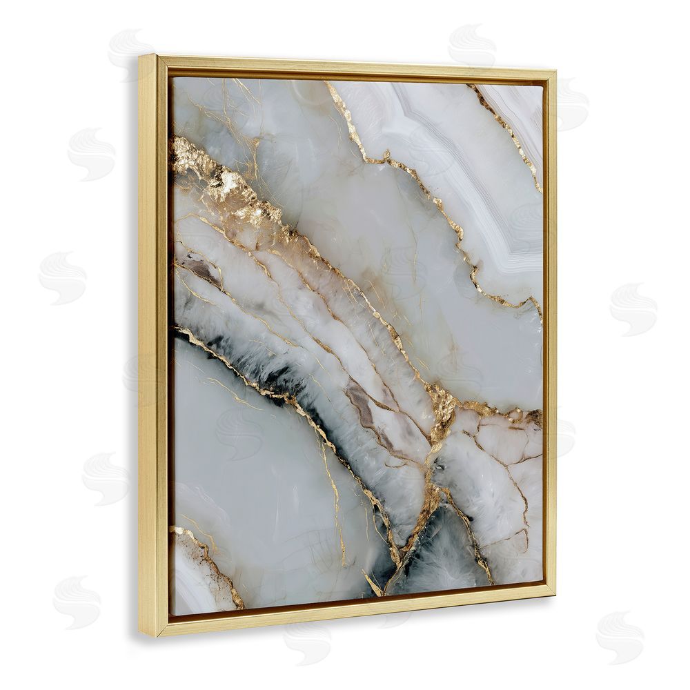 Svetlana Aleynikova Glinting Abyss Geode Gold Floating Frame Canvas Wall Art Print