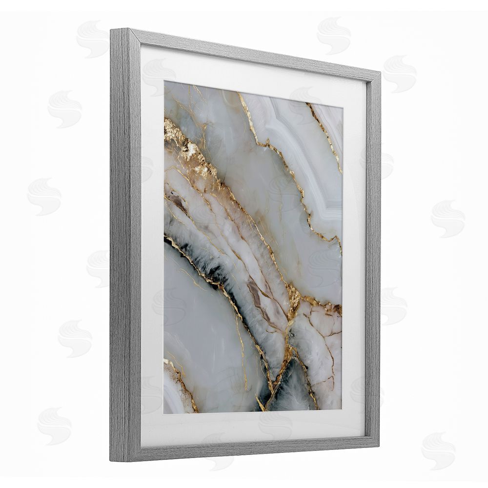 Svetlana Aleynikova Glinting Abyss Geode Gray Framed Print Under Glass Wall Art