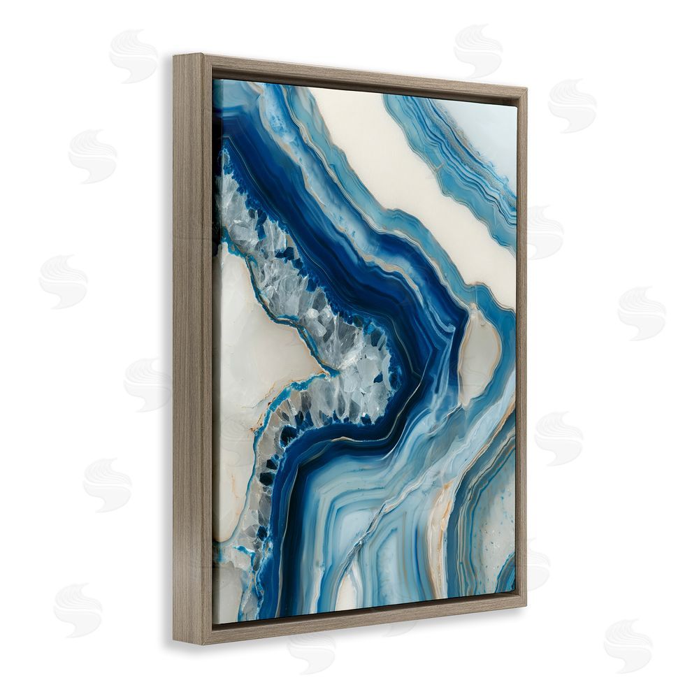 Svetlana Aleynikova Sea Colored Stones Geode Brown Floating Frame Canvas Wall Art Print