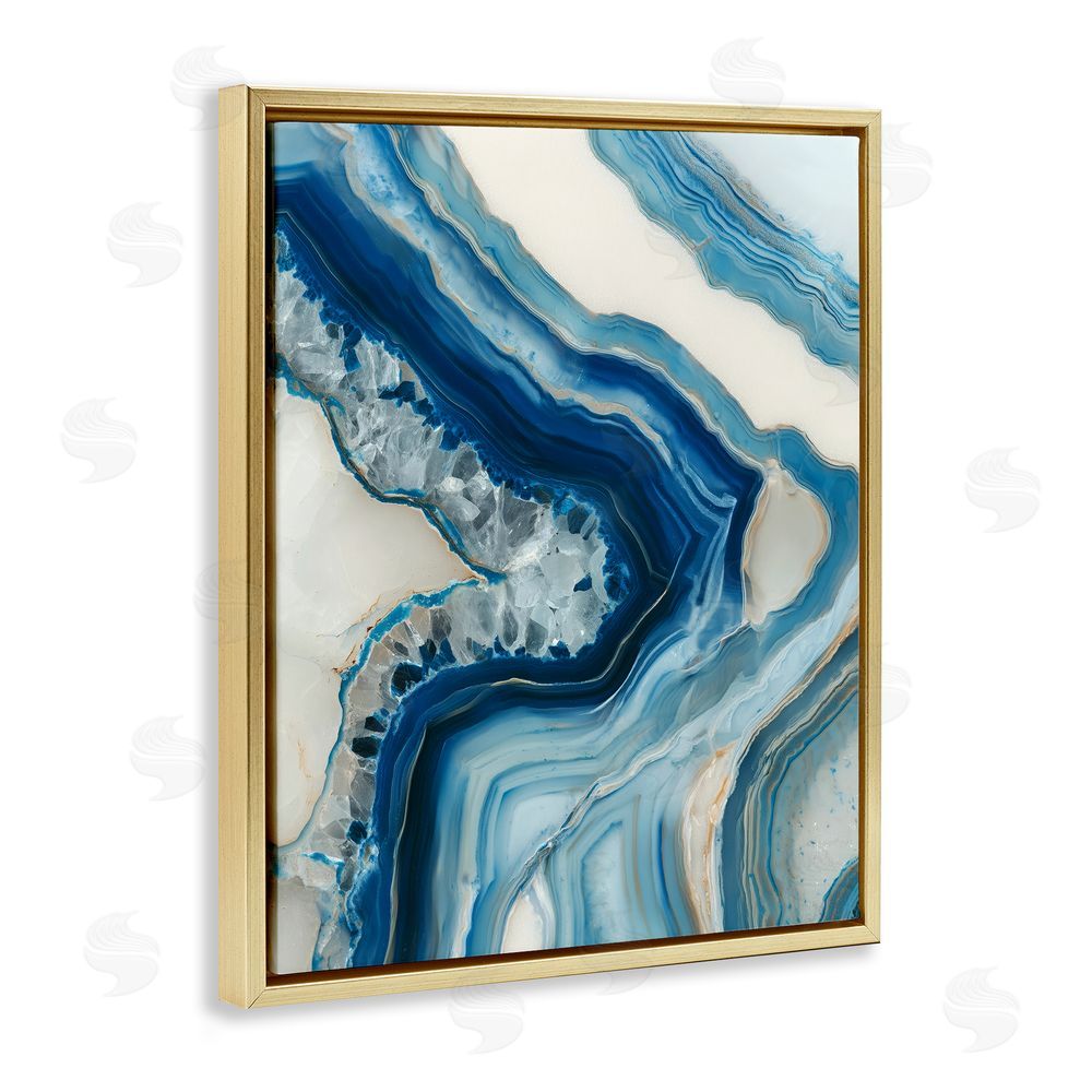 Svetlana Aleynikova Sea Colored Stones Geode Gold Floating Frame Canvas Wall Art Print