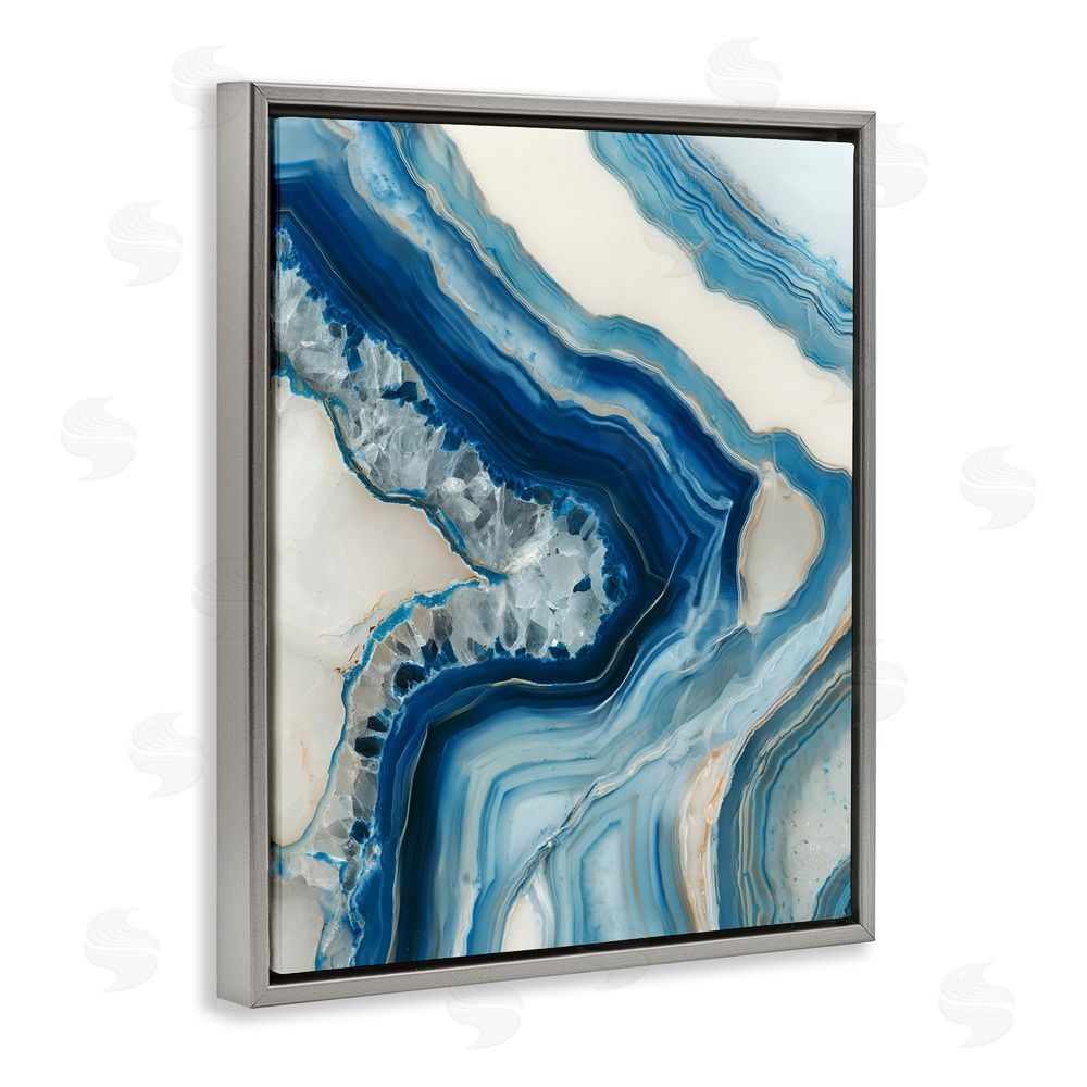 Svetlana Aleynikova Sea Colored Stones Geode Gray Floating Frame Canvas Wall Art Print