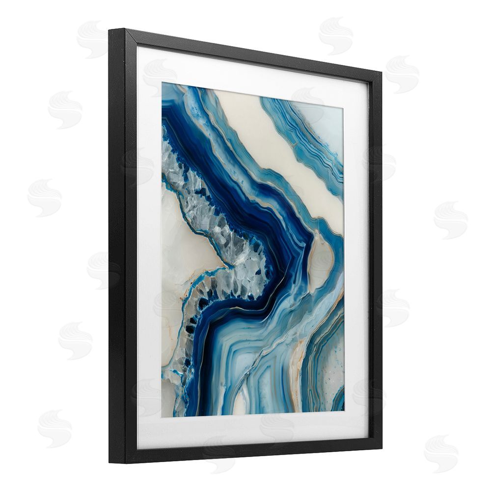 Svetlana Aleynikova Sea Colored Stones Geode Black Framed Print Under Glass Wall Art
