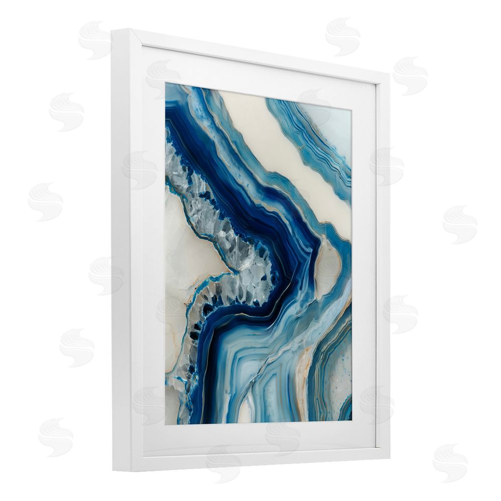 Svetlana Aleynikova Sea Colored Stones Geode White Framed Print Under Glass Wall Art