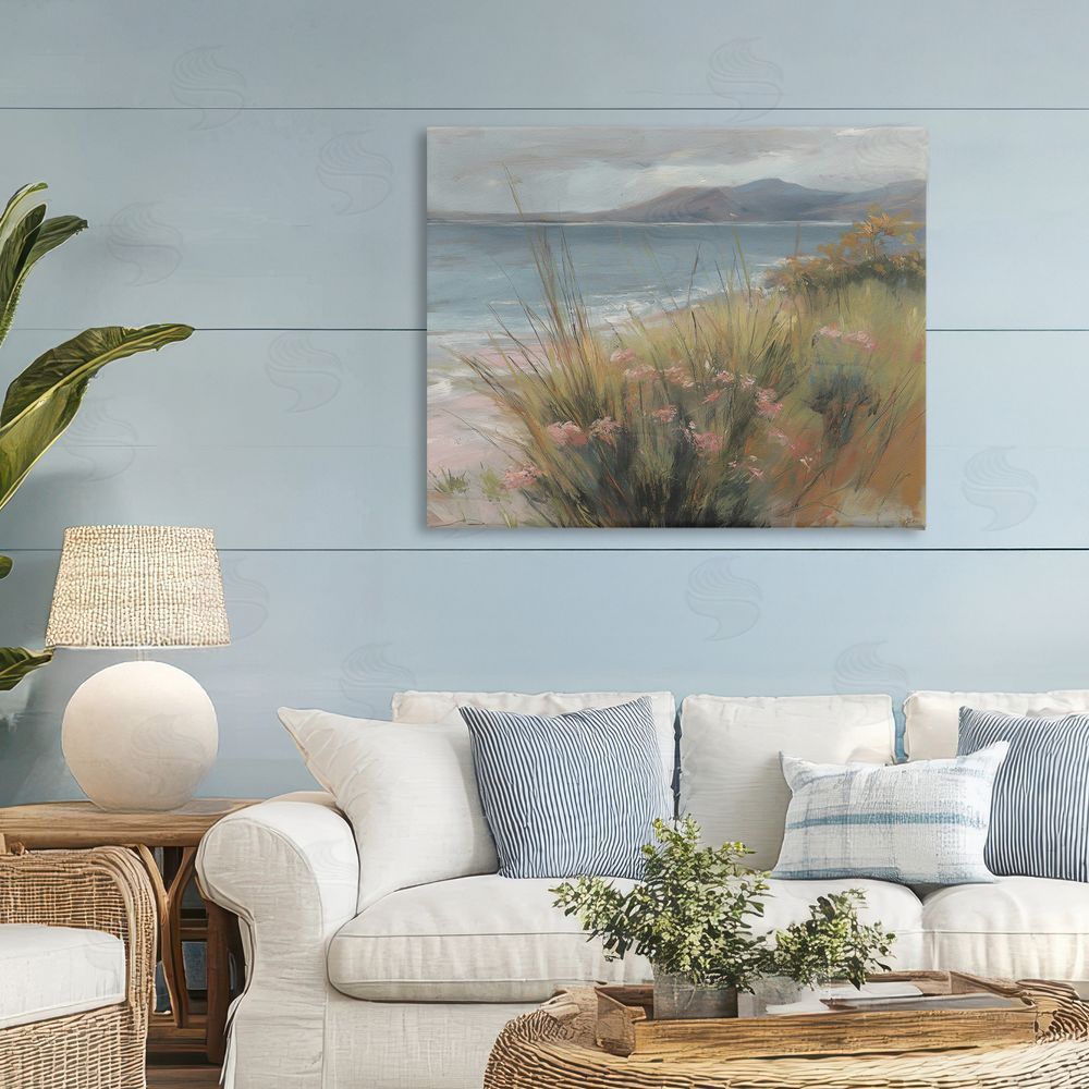 Svetlana Aleynikova The Green Valley Beach Stretched Canvas Wall Art in Room