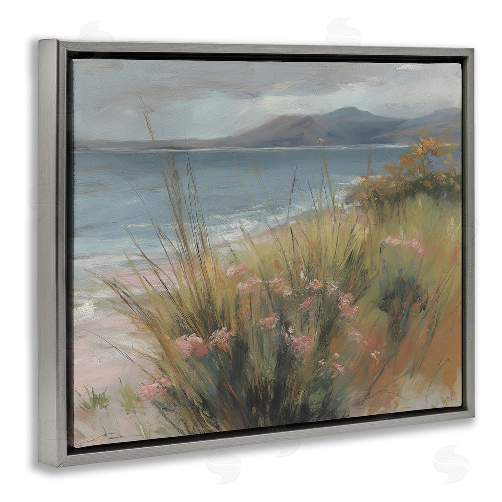 Svetlana Aleynikova The Green Valley Beach Gray Floating Frame Canvas Wall Art Print