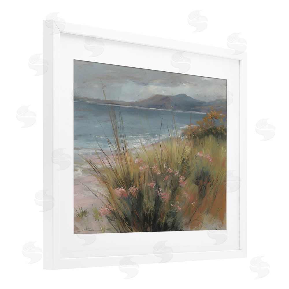 Svetlana Aleynikova The Green Valley Beach White Framed Print Under Glass Wall Art