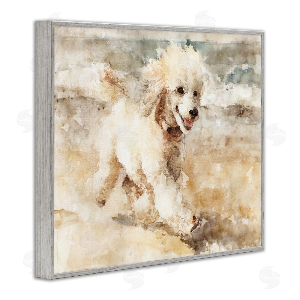 Svetlana Aleynikova Coastal Breeze & Poodle Gray Framed Giclee Wall Art Print