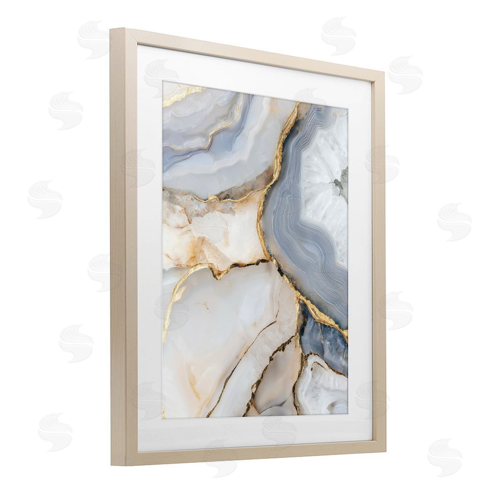 Svetlana Aleynikova White And Gray Geode Birch Framed Print Under Glass Wall Art