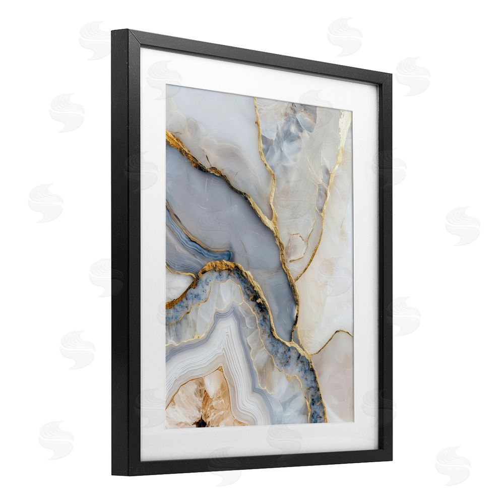 Svetlana Aleynikova Glimmering Layers of Agate Black Framed Print Under Glass Wall Art