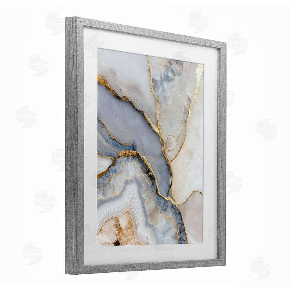 Svetlana Aleynikova Glimmering Layers of Agate Gray Framed Print Under Glass Wall Art