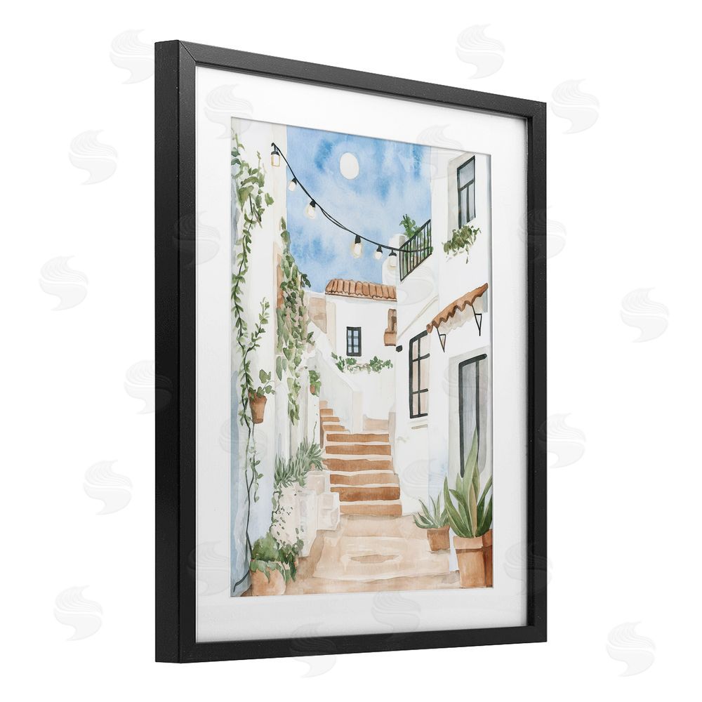 Svetlana Aleynikova Cozy Street Architecture Black Framed Print Under Glass Wall Art