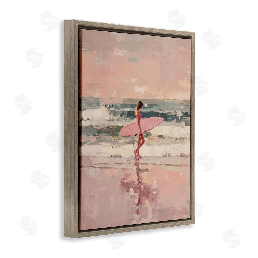 Svetlana Aleynikova Rider Of The Waves Brown Floating Frame Canvas Wall Art Print