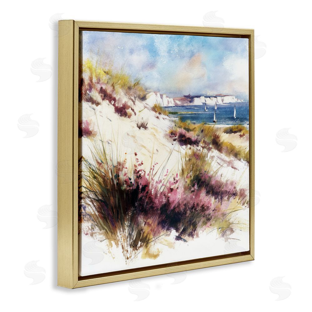 Svetlana Aleynikova Cliffs And Waters View Gold Floating Frame Canvas Wall Art Print