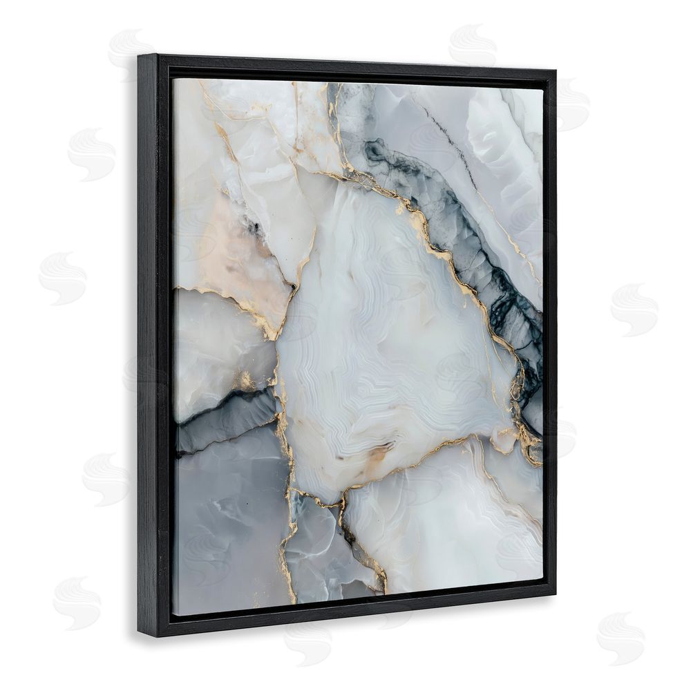 Svetlana Aleynikova Luxe Stone Geode Black Floating Frame Canvas Wall Art Print