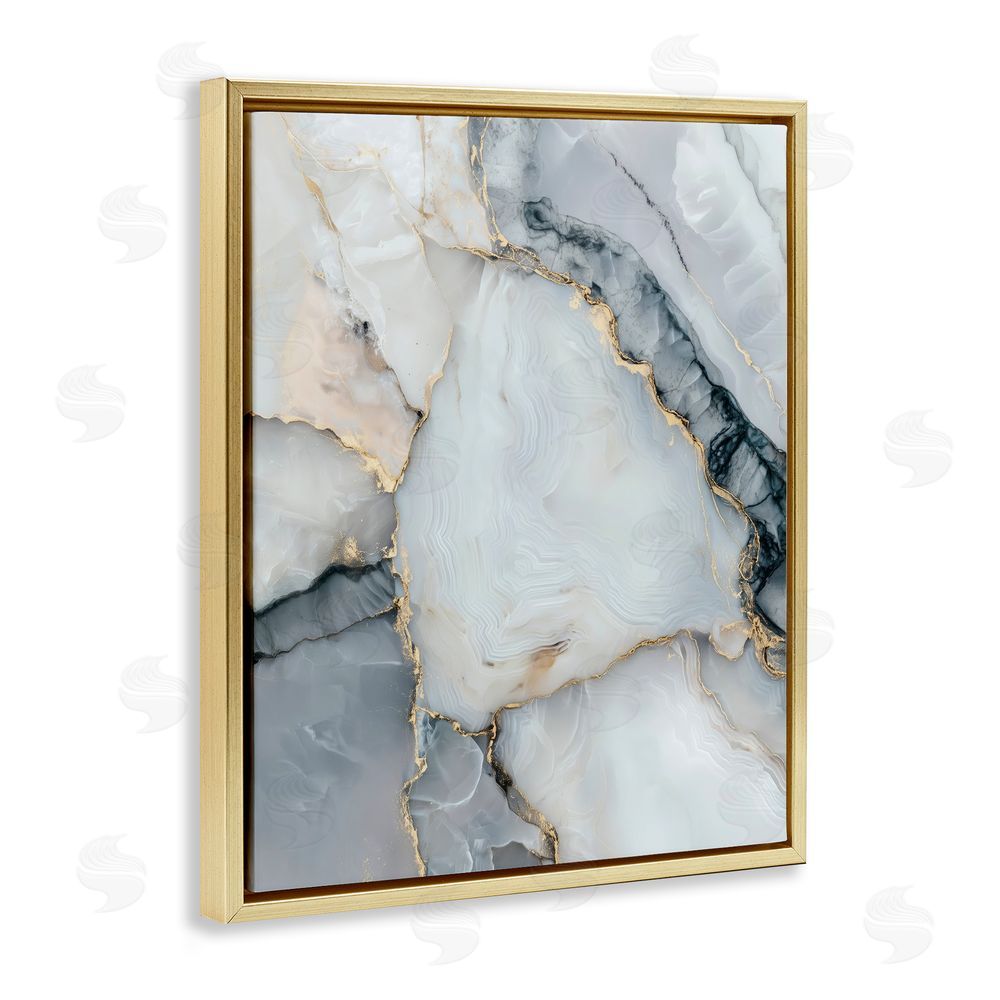 Svetlana Aleynikova Luxe Stone Geode Gold Floating Frame Canvas Wall Art Print