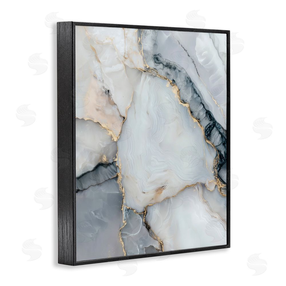 Svetlana Aleynikova Luxe Stone Geode Black Framed Giclee Wall Art Print