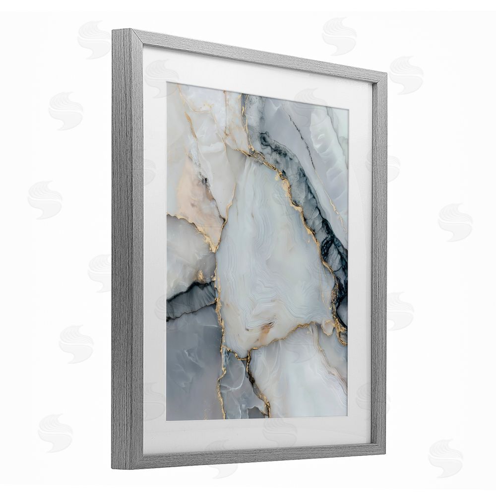 Svetlana Aleynikova Luxe Stone Geode Gray Framed Print Under Glass Wall Art