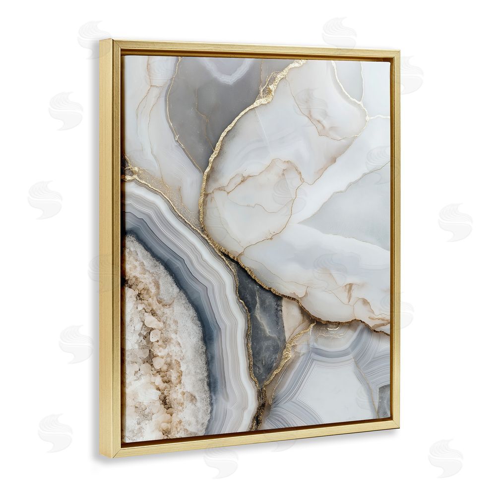 Svetlana Aleynikova Mineral Elegance Granite Gold Floating Frame Canvas Wall Art Print