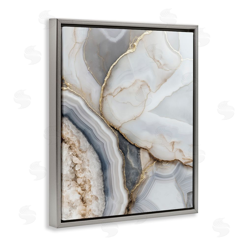 Svetlana Aleynikova Mineral Elegance Granite Gray Floating Frame Canvas Wall Art Print
