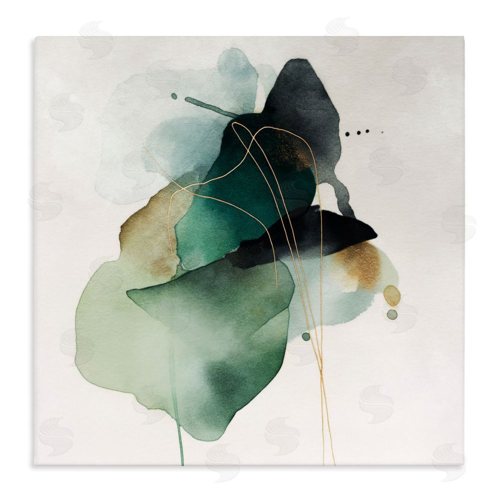 Svetlana Aleynikova Fluid Emerald Cascade Stretched Canvas Wall Art Print
